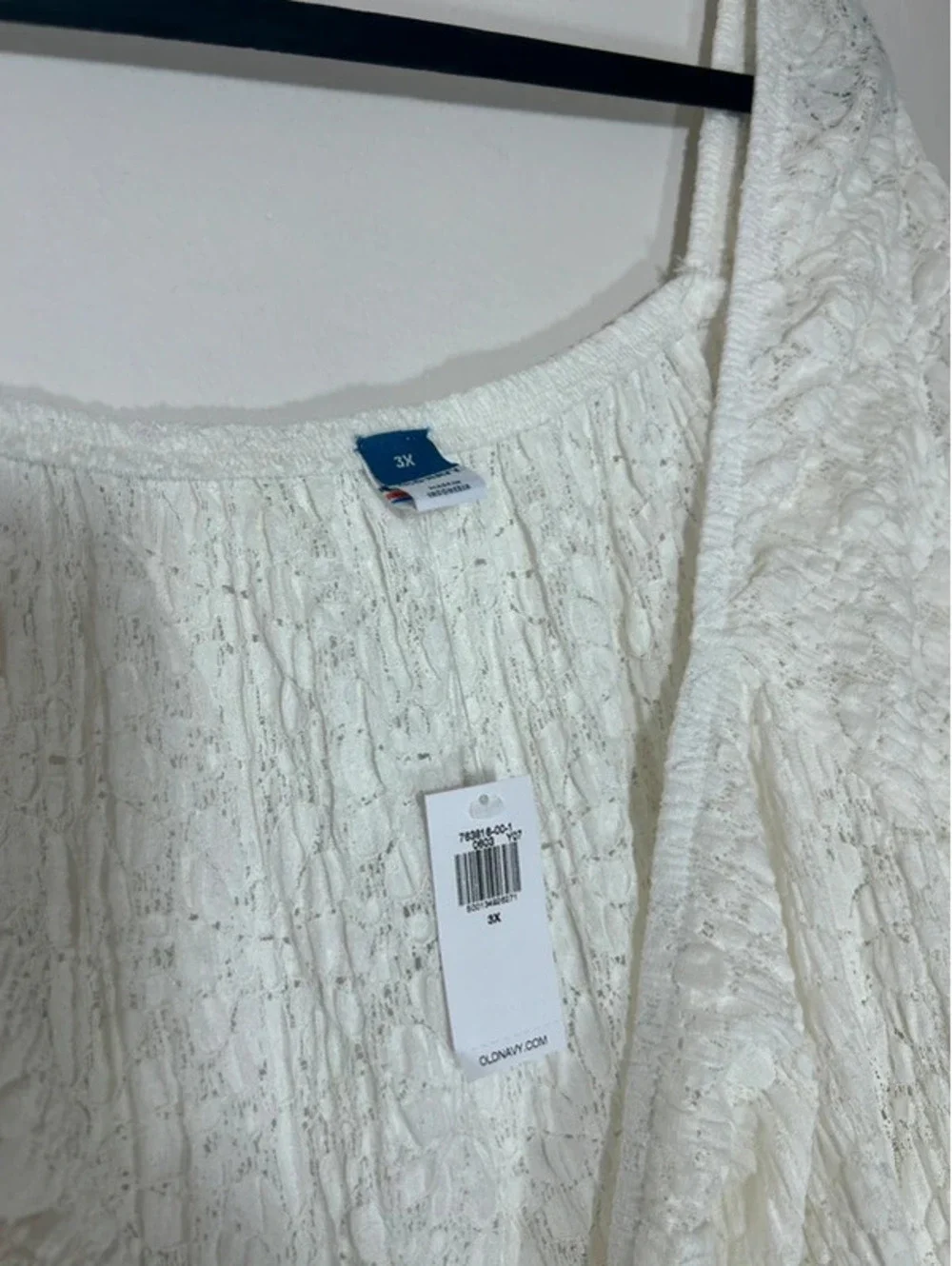 Old Navy White Eyelet Babydoll Puffy Sleeve Top